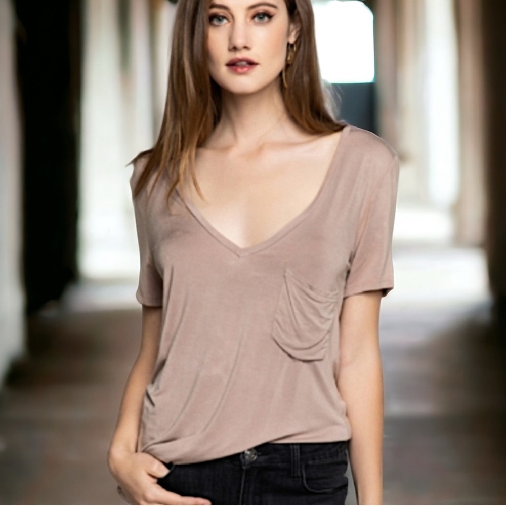 POL Washed Perfect Fit Tee-TAN